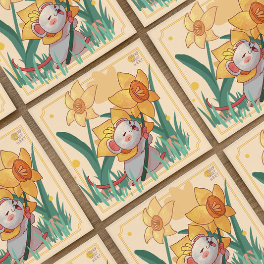 Flower Picking Mimi Mouse Zodiac Animal Art Prints #AP154