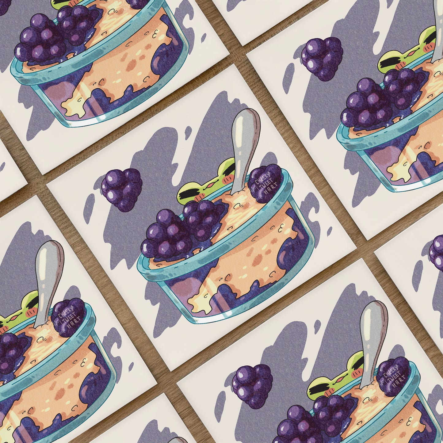 Blackberry Oatmeal Ribbert Frog Food Art Prints #AP158