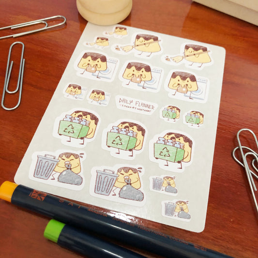 Flanner Cleaning Sticker Sheets - Kiss Cut