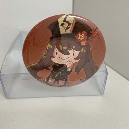 Genshin Impact Hutao Pinback Button - 2.25 inch Badge #BUTT014