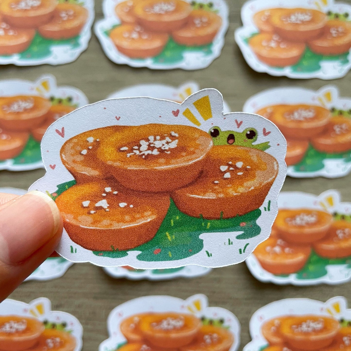 ZZZ Steamed Foods Stickers - Die Cut - Kawaii Planner Stickers - Scrapbook Stickers - Cute Stationary - Illustrated - Ribbert the Friendly Frog