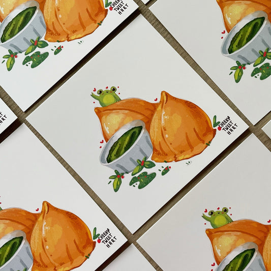 Samosa Ribbert Frog Art Prints #AP042