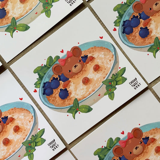 Porridge Koma Bear Food Art Prints #AP036