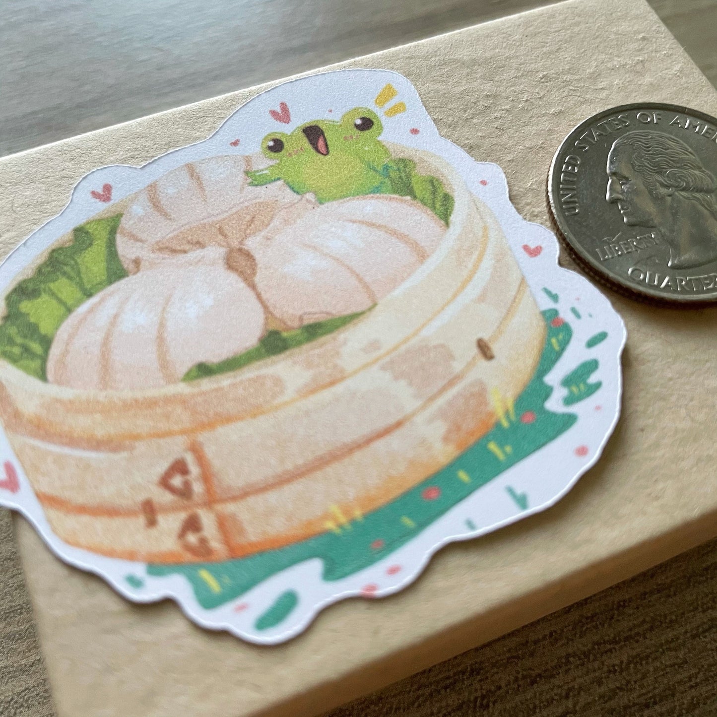 ZZZ Steamed Foods Stickers - Die Cut - Kawaii Planner Stickers - Scrapbook Stickers - Cute Stationary - Illustrated - Ribbert the Friendly Frog