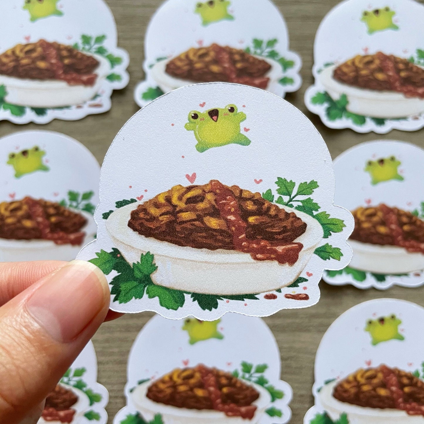 ZZZ Steamed Foods Stickers - Die Cut - Kawaii Planner Stickers - Scrapbook Stickers - Cute Stationary - Illustrated - Ribbert the Friendly Frog