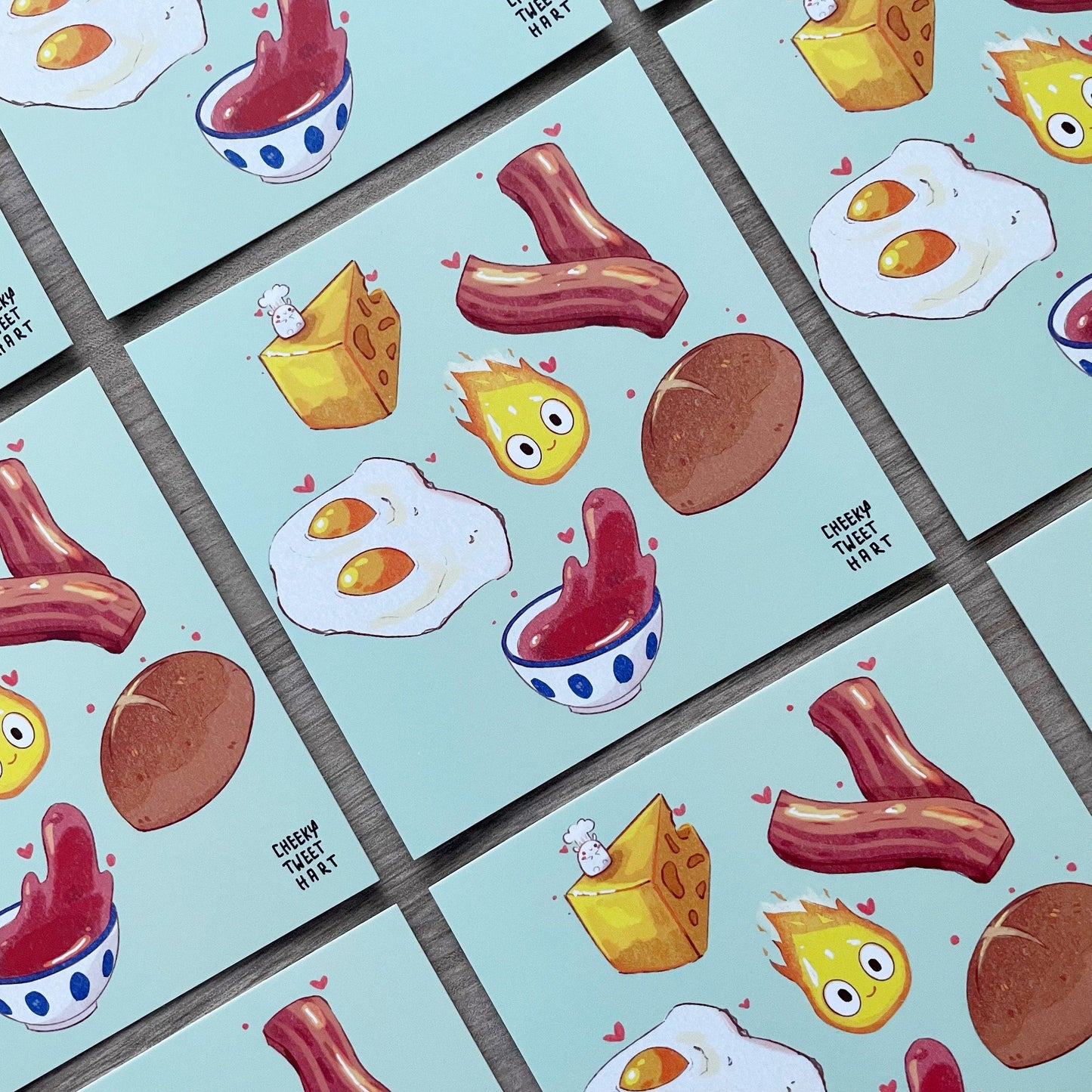 SG Castle Breakfast Ingredients Hamry Hamster Calciferchan Anime Food Art Prints #AP009