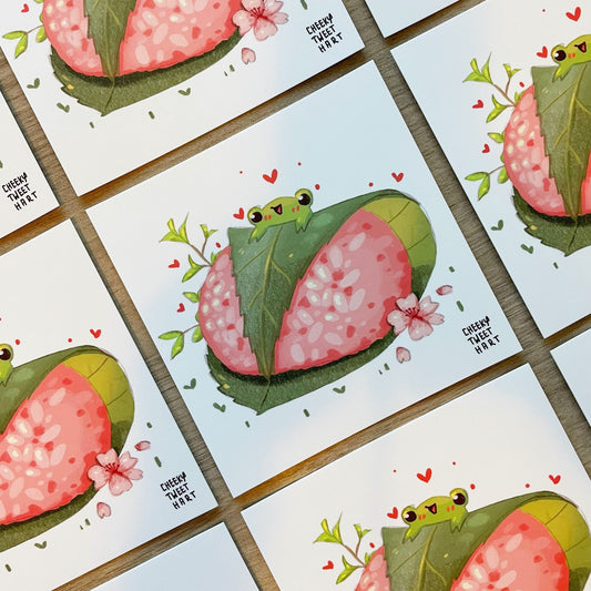 Sakuramochi Ribbert Frog Art Prints #AP041