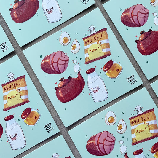 SG Princess Ramen Ingredients Art Prints #AP038