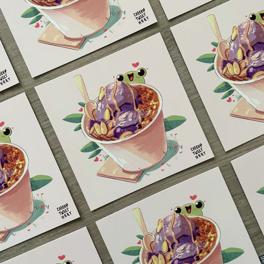 Ice Cream Ribbert Frog Art Prints #AP022