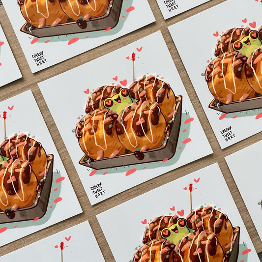 Takoyaki Ribbert Frog Japanese Food Art Prints #AP050