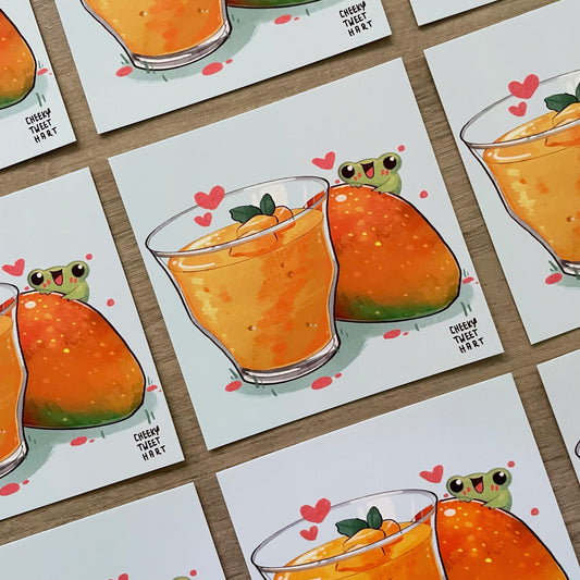 Mango Lassi Ribbert Frog Art Prints #AP029