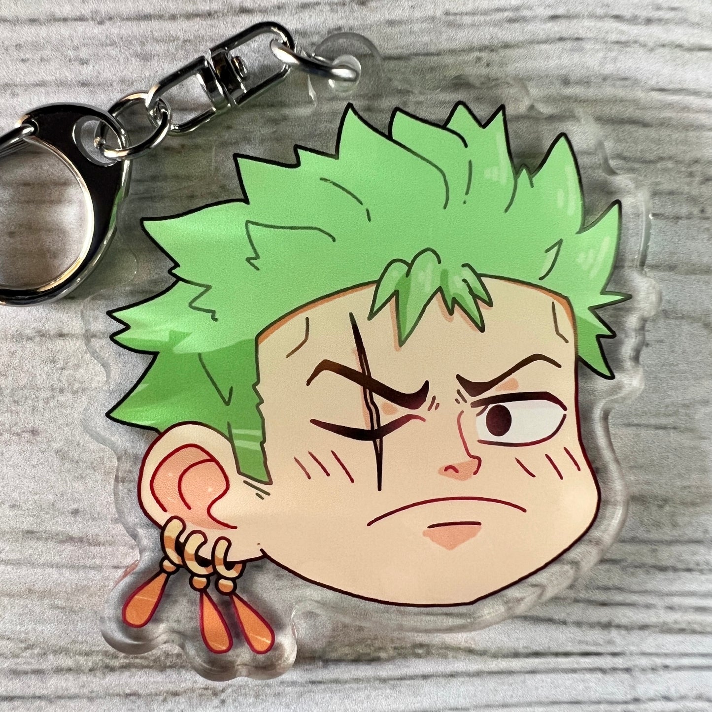 OP Anime Chibi Zoro Acrylic Charm Keychain Accessory #AC067