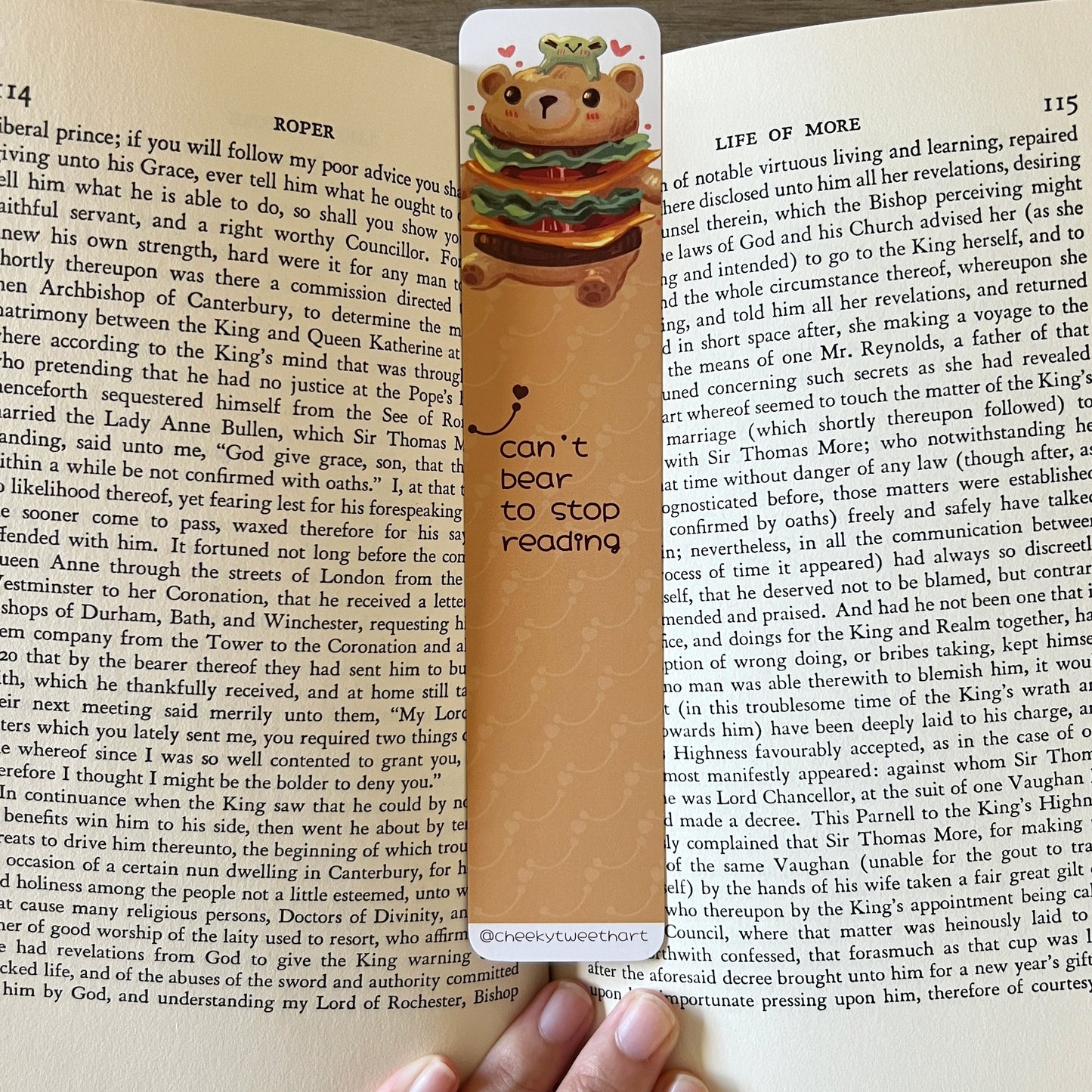 Can’t Bear to Stop Reading Ribbert Frog Bookmark #B001