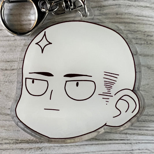 OPM Anime Chibi Saitama Acrylic Charm Keychain Accessory #AC068