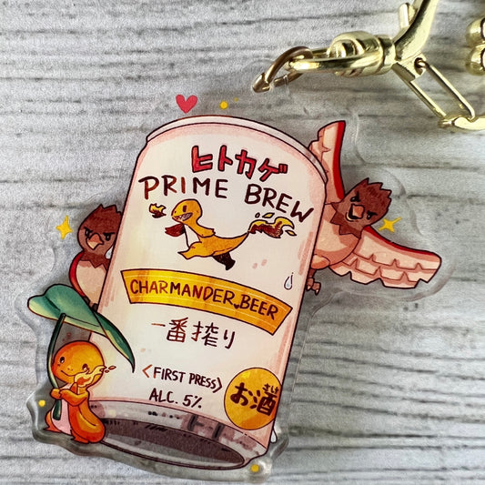 PKMN Anime Charmchan Beer Acrylic Charm Keychain Accessory #AC002