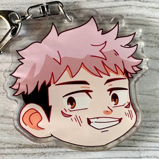 JJK Anime Chibi Yuji Acrylic Charm Keychain Accessory #AC055