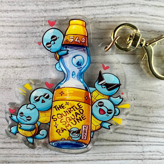 PKMN Anime Squirchan Soda Acrylic Charm Keychain Accessory #AC008