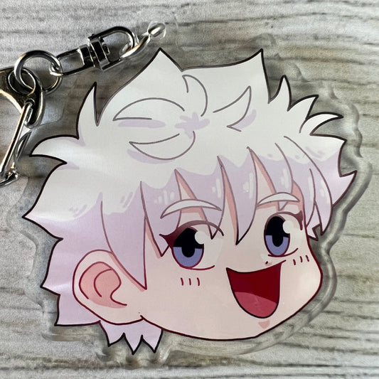 HxH Anime Chibi Killua Acrylic Charm Keychain Accessory #AC047
